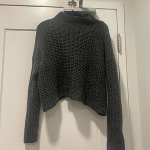Grey Mock Neck Sweater